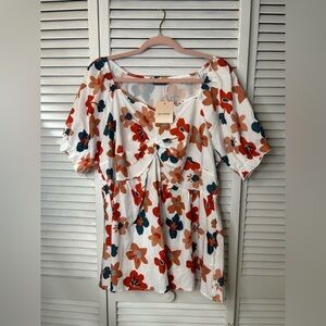 Bloom Chic Multicolor Floral Top Size 14/16